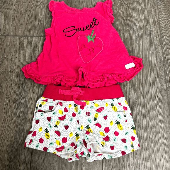 Lee Sweet Strawberry 2 Piece Set Size 2t Girls - Picture 1 of 3